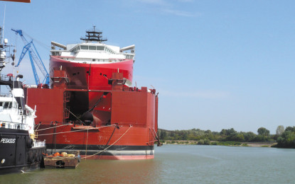 Cea mai mare navă construită în şantierul naval de la Tulcea