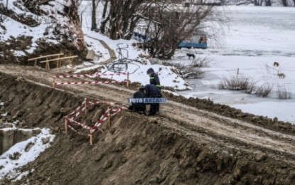 Proiectil uriaș descoperit în apropiere de Portul Giurgiu