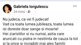 Mama lui Mario Iorgulescu a postat unmesag incredibil, apoi l-a sters : “Inteleg ca va doriti foarte mult ca sa moara, dar va pun intrebare : ce se va ezolva prin moarte lui ? Cand veti avea probleme cu copiii vostri sa va aduceti aminte de acest caz.”